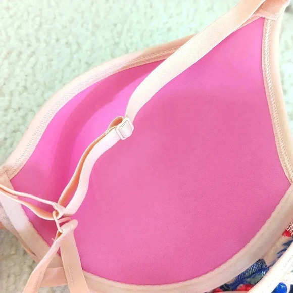 PINK Victoria Secret euphoria tropical hibiscus Lace racerback bra Size 32DD - Picture 7 of 7